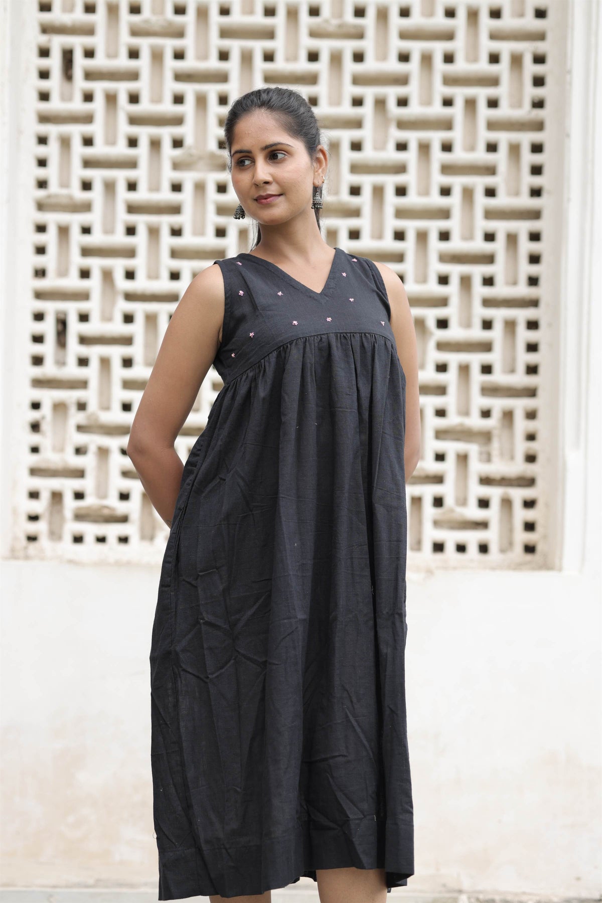 Cotton Slub | Handcrafted Embroidery | Flared Silhouette | Breathable Fabric | Everyday Comfort | Easy Styling