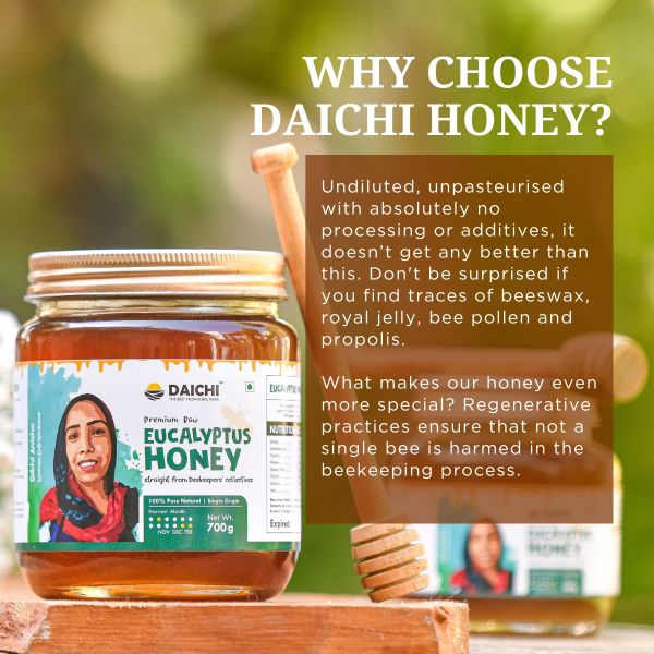 Daichi Eucalyptus Honey | Raw, Unprocessed & Cruelty-Free | No Sugar & Additives