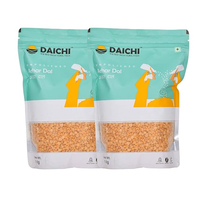 Daichi Unpolished Arhar Dal | Fibre & Nutrient Rich | Single Origin | Chemical Free | Sun-Dried | Crafted by Rural Women