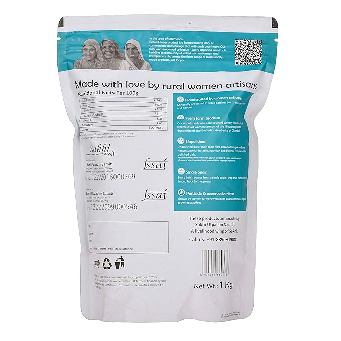 Daichi Unpolished Chana Dal | Fibre & Nutrient Rich | Single Origin | Chemical Free | Sun-Dried | Crafted by Rural Women