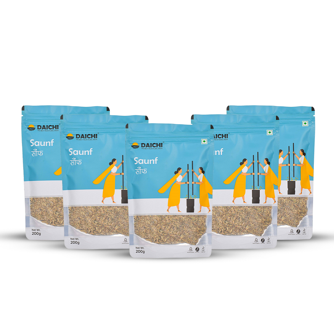 Daichi Pure Fennel Seeds (Saunf) | 100% Pure Natural Saunf  | Single Origin | Unadulterated | Chemical-Free | Sun-Dried | Handcrafted in Small Batches by Rural Women