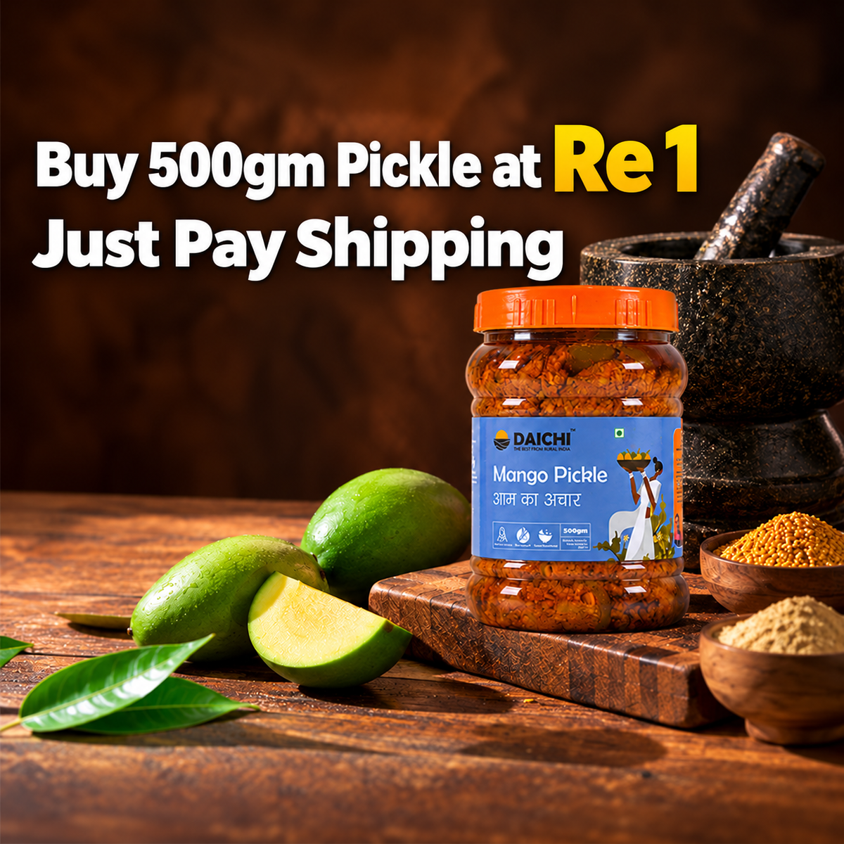 Daichi Handcrafted Mango Pickle | PVC Jars