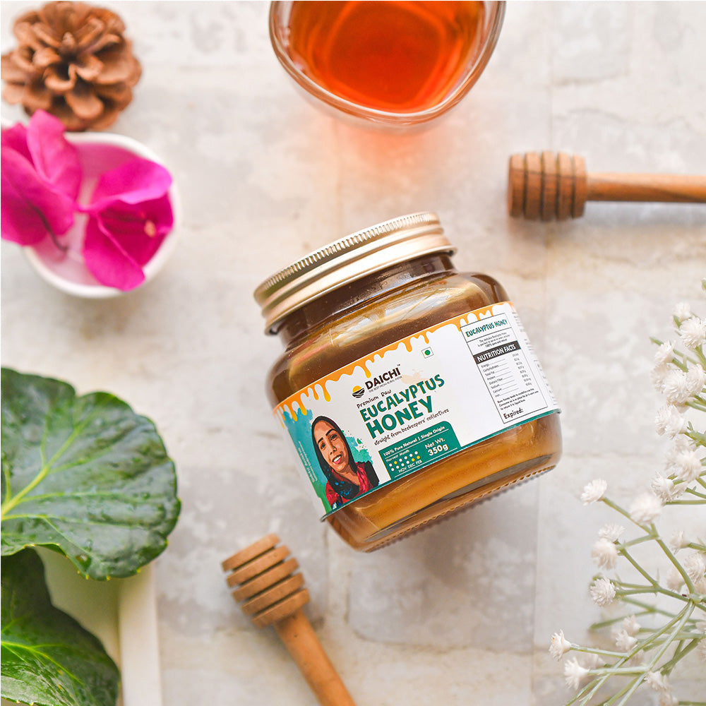 Daichi Eucalyptus Honey - 100% Raw & Unprocessed, Straight from beekeepers, Cruelty-free, No Sugar or Additives