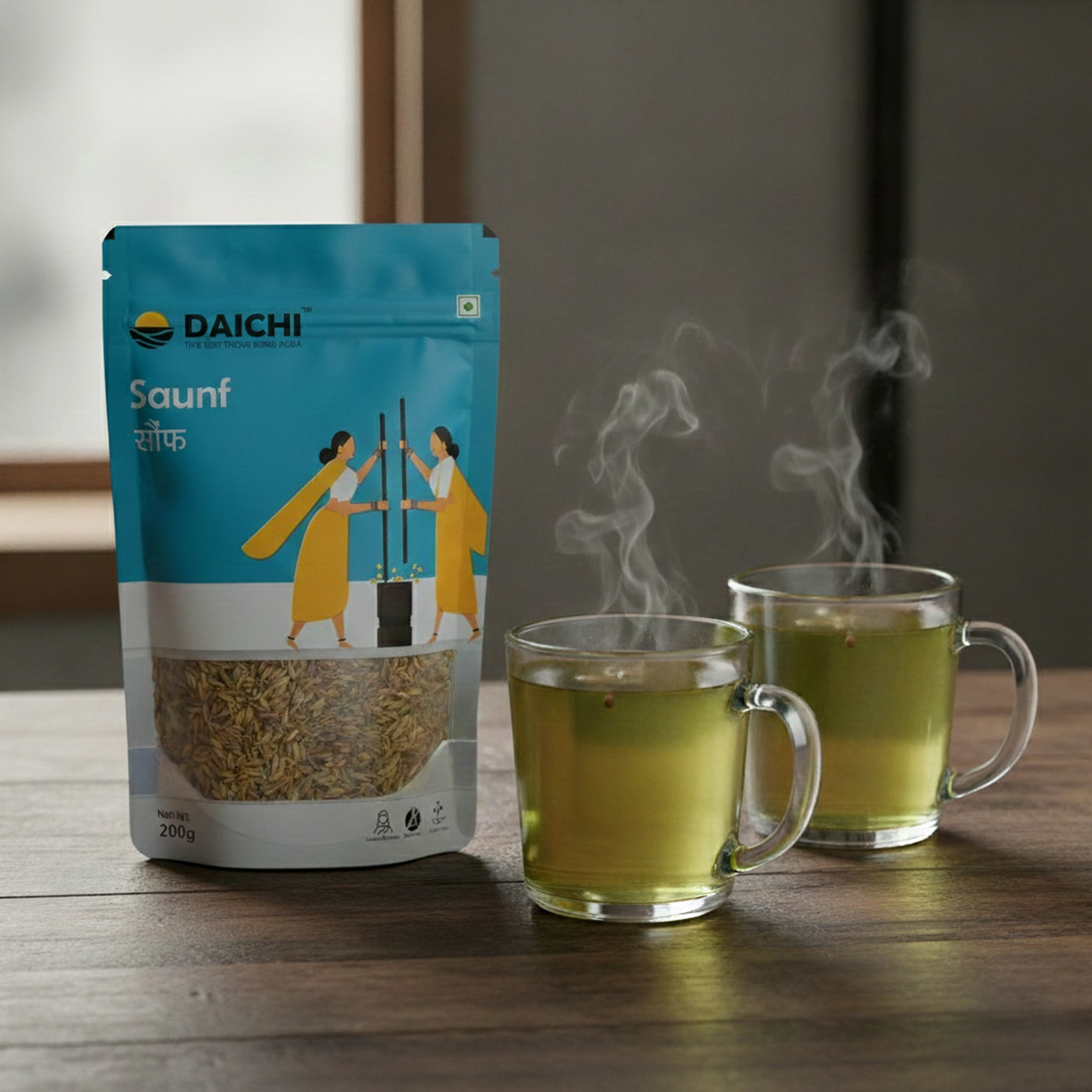 Daichi Pure Fennel Seeds (Saunf) | 100% Pure Natural Saunf  | Single Origin | Unadulterated | Chemical-Free | Sun-Dried | Handcrafted in Small Batches by Rural Women