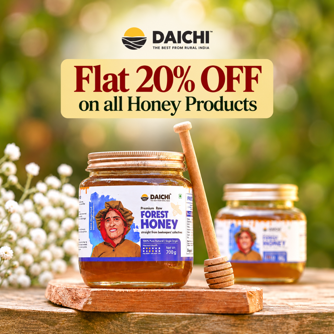 Daichi Forest Honey -  100% Raw & Unprocessed, Straight from beekeepers, Cruelty-free, No Sugar or Additives