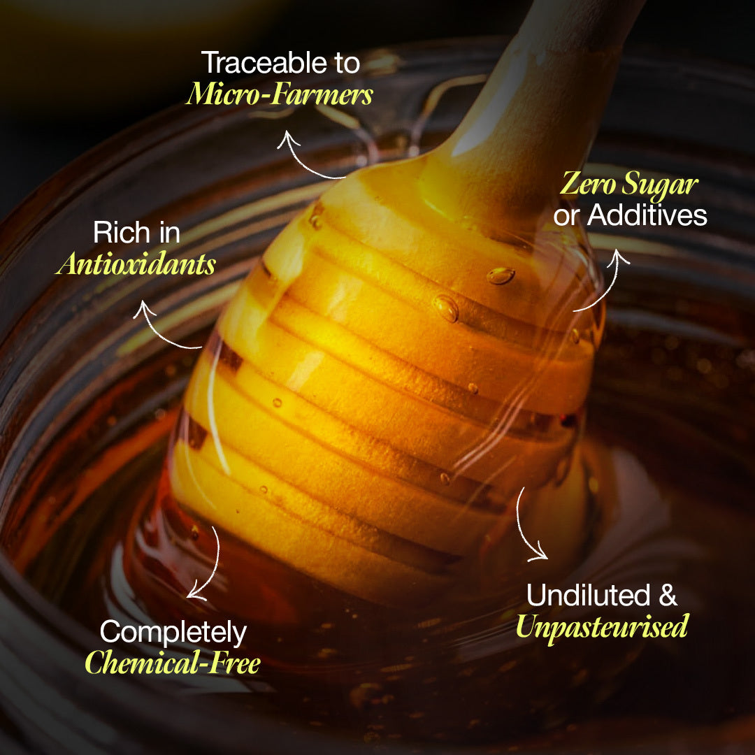 Daichi Forest Honey -  100% Raw & Unprocessed, Straight from beekeepers, Cruelty-free, No Sugar or Additives