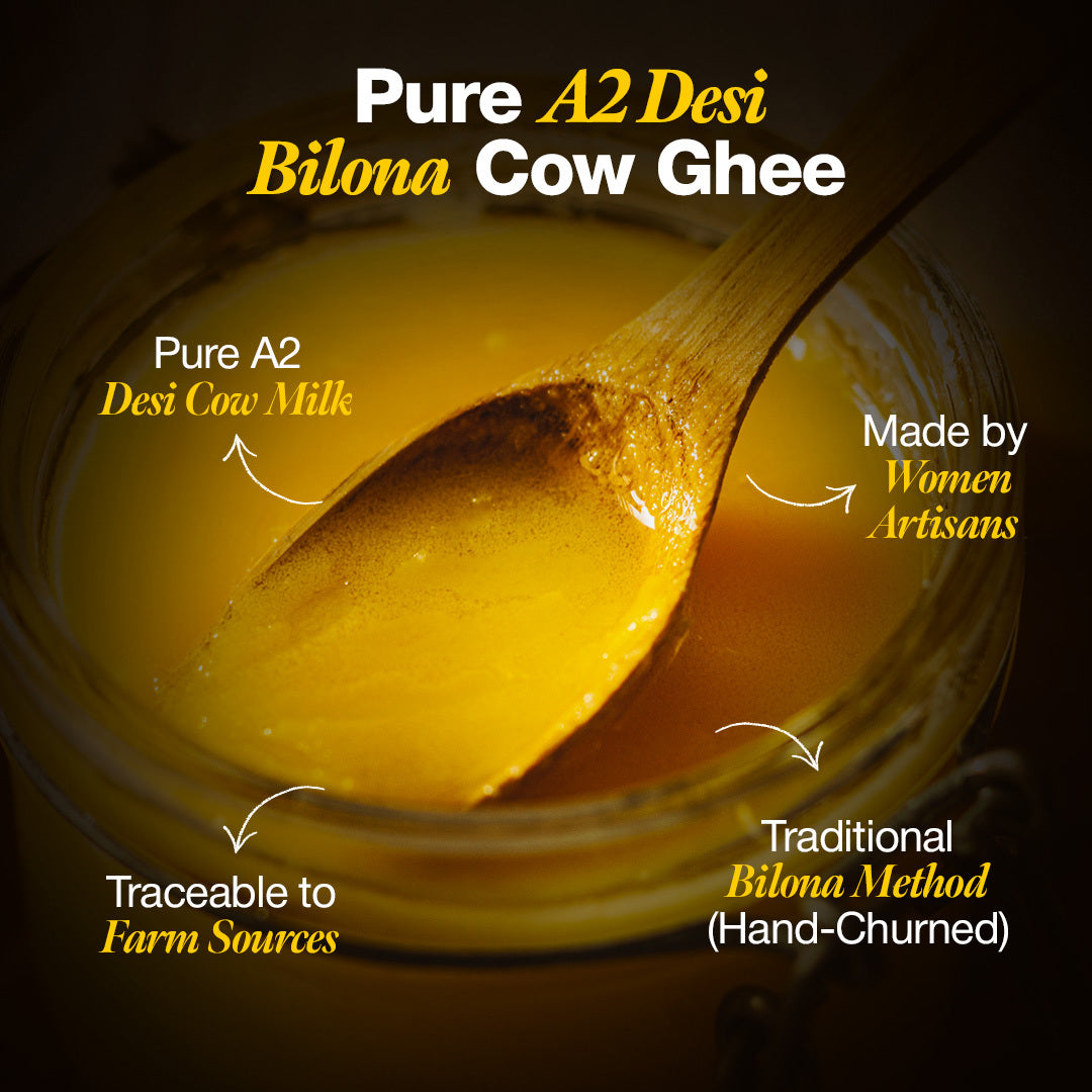 Daichi Desi Bilona Cow Ghee | Indigenous A2 Cow Milk | Crafted Using Bilona Method | Pure, Natural & Healthy | Straight from Farm to Table