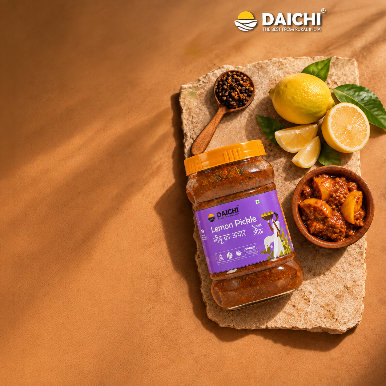 Daichi Handcrafted Lemon (Sweet) Pickle | PVC Jars