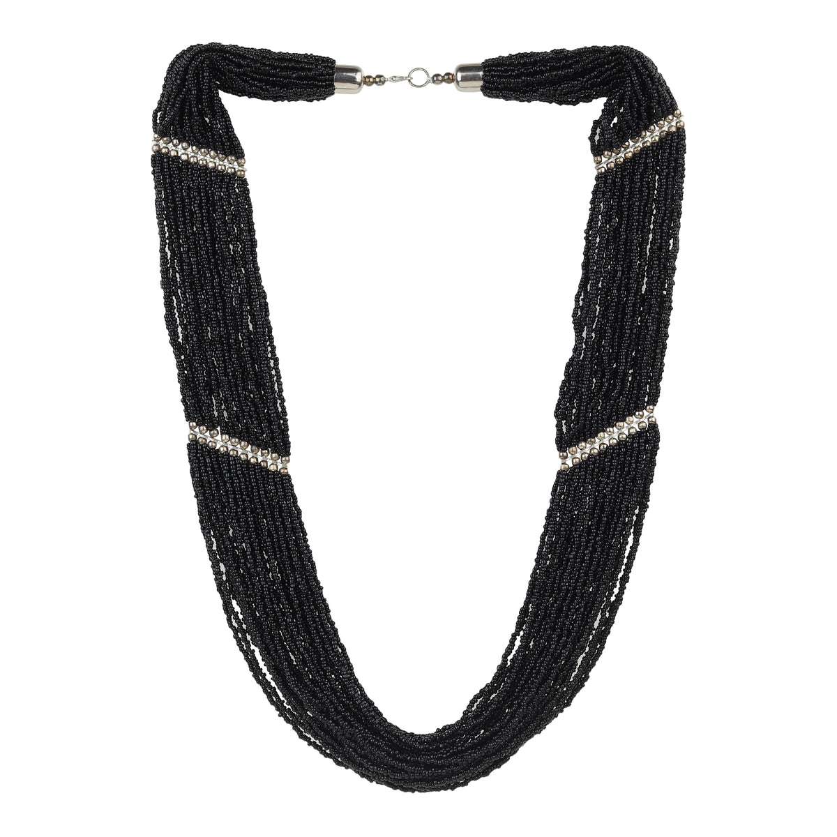 Black Beaded Layer Necklace
