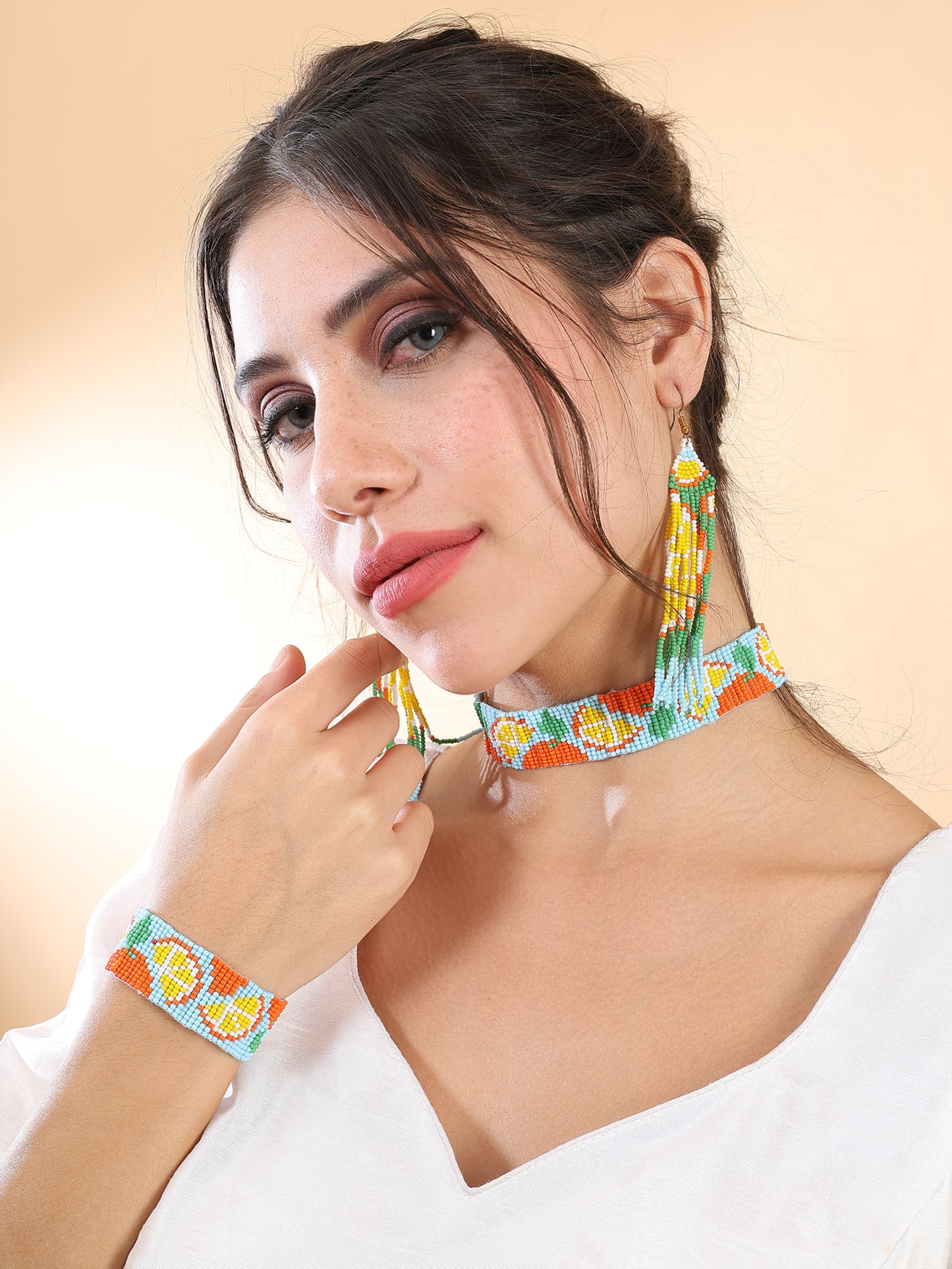 Tangerine Choker Set