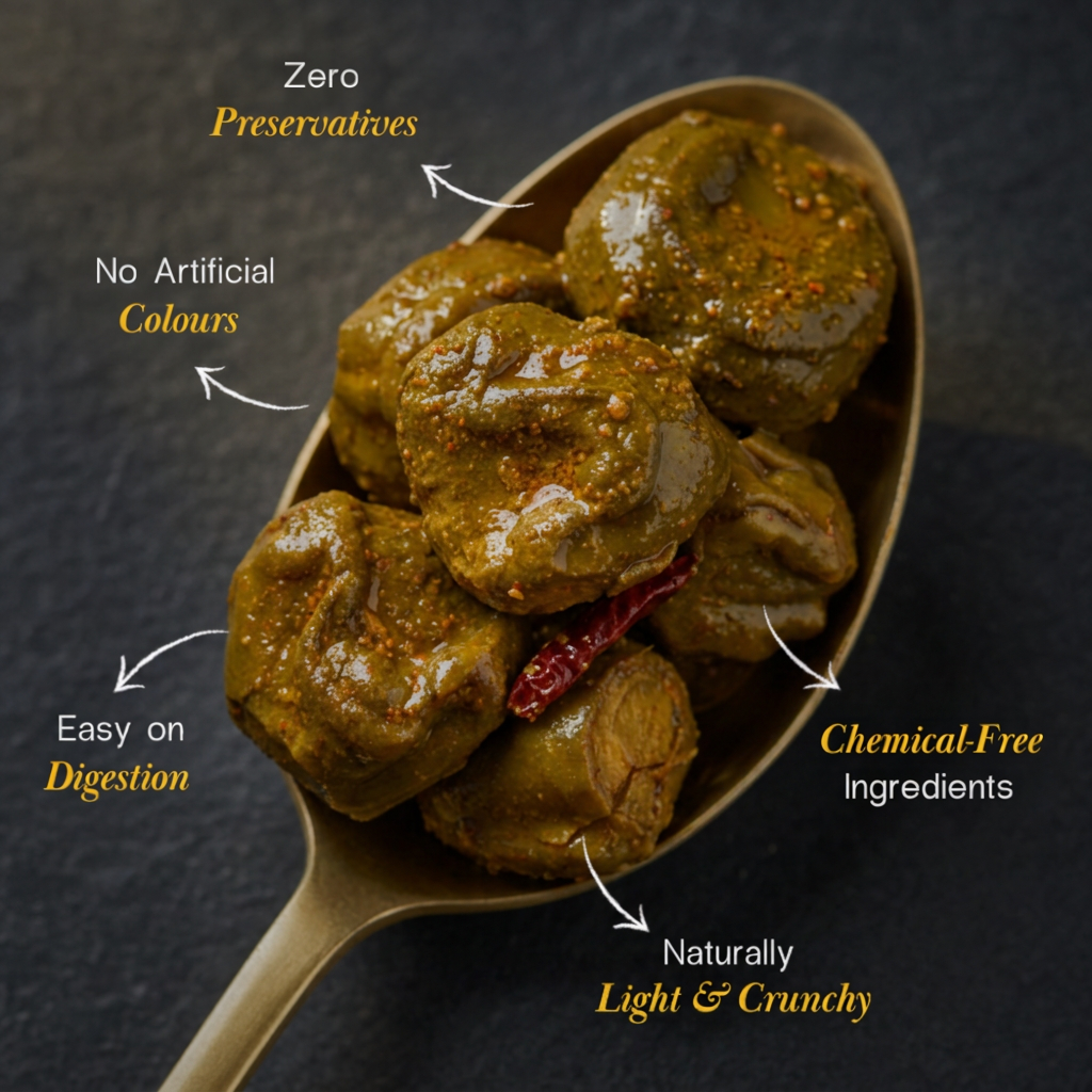 Daichi Singhara Pickle | Crafted with Love by Women Artisans | Sun Cured | Cold-Pressed Mustard Oil | In-House Spices