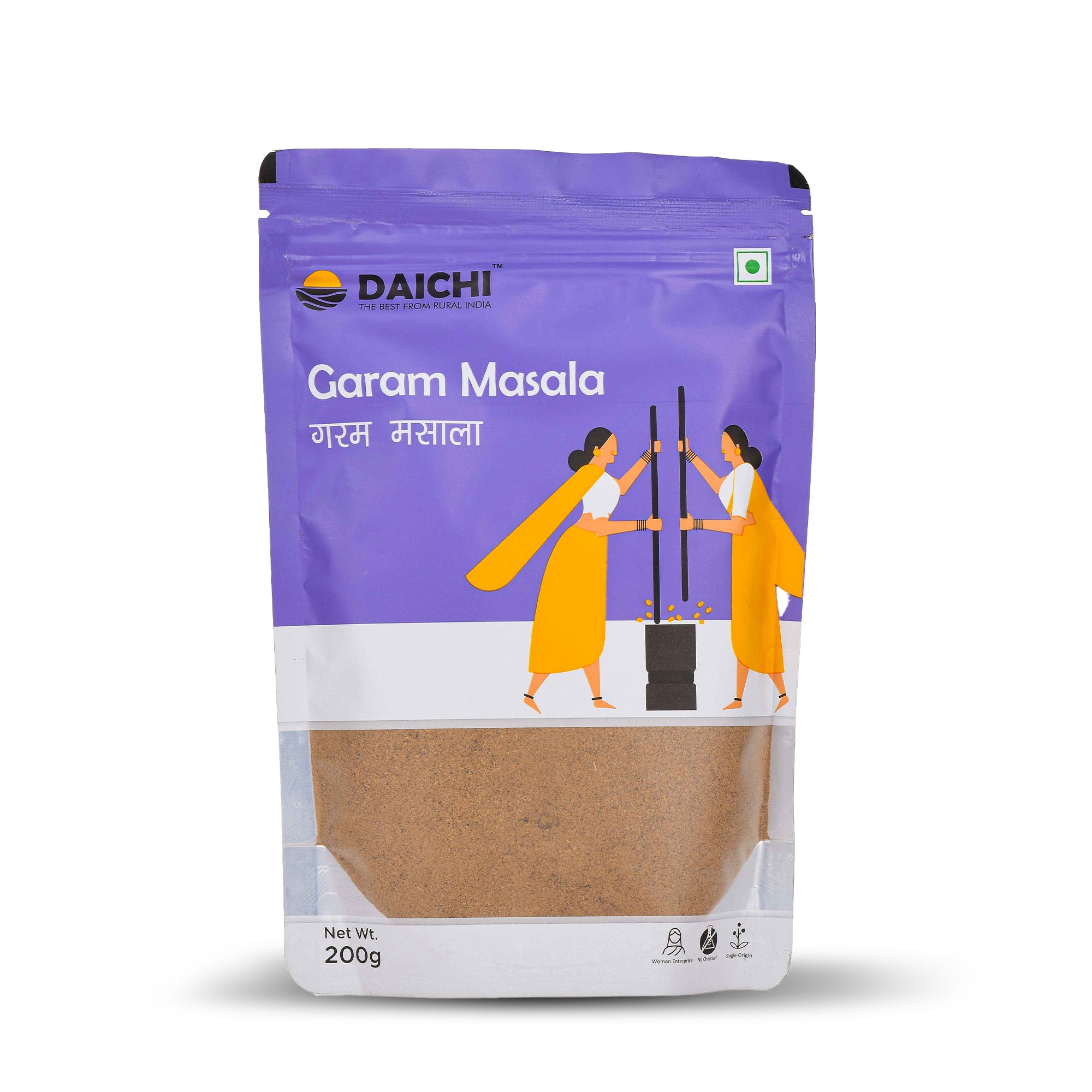 Daichi Pure Garam Masala | 100% Pure Natural Garam Masala  | Single Origin | Unadulterated | Chemical-Free | Sun-Dried | Antioxidant & Anti-Inflammatory | Handcrafted in Small Batches by Rural Women