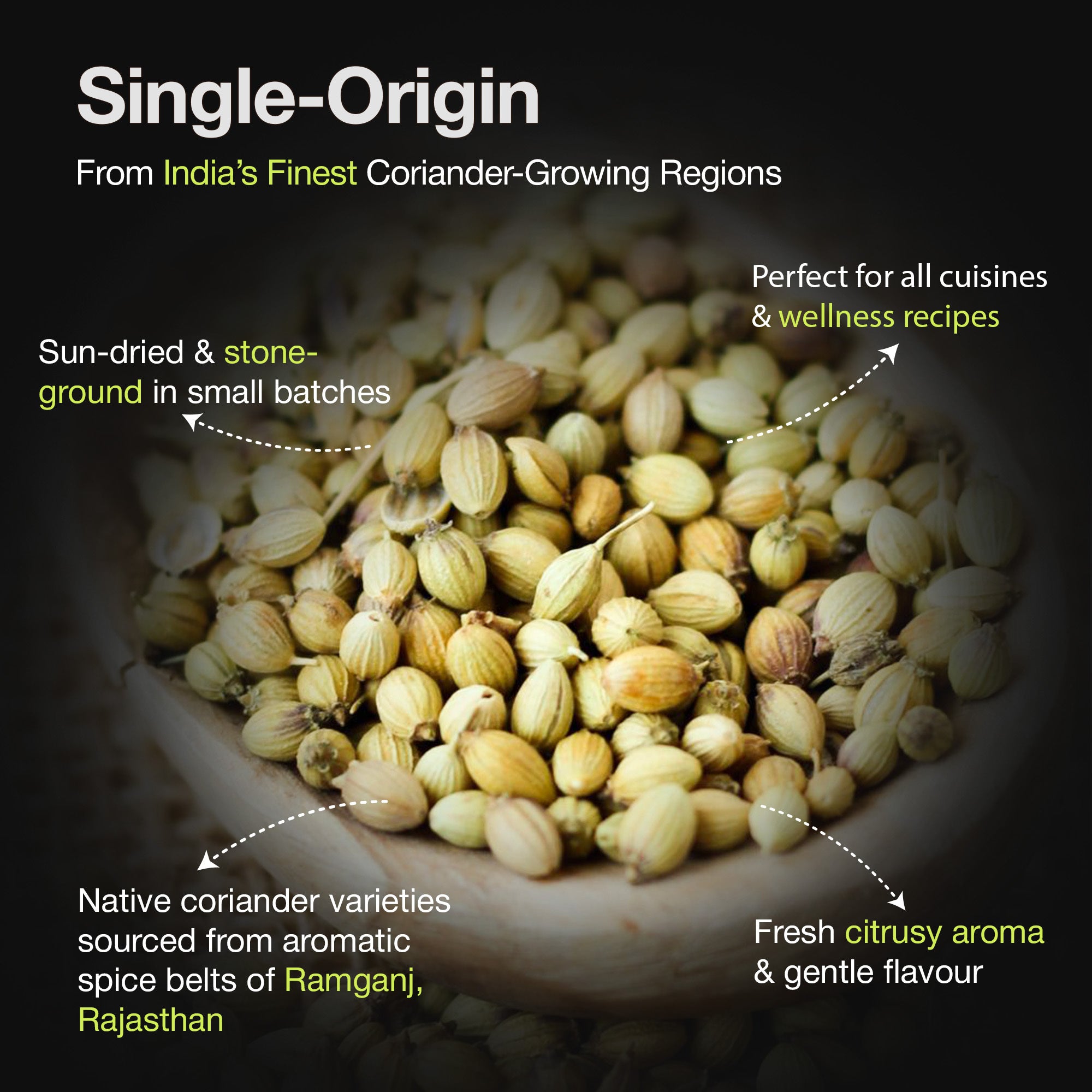 Daichi Pure Coriander Powder (Dhaniya) | 100% Natural Dhaniya | Single Origin | Unadulterated | Chemical-Free | Sun-Dried | Antioxidant & Anti-Inflammatory | Handcrafted by Rural Women