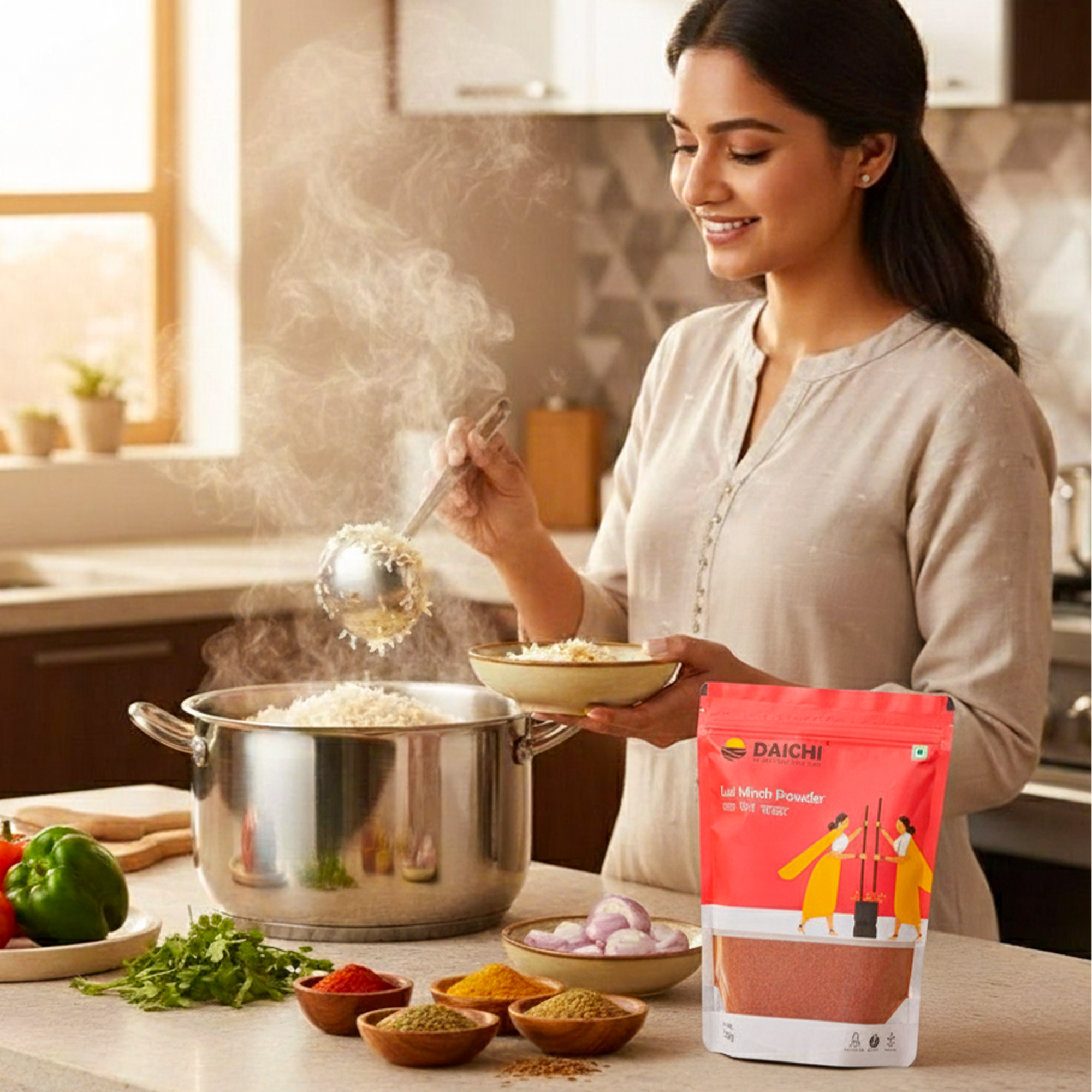 Daichi Pure Red Chilli (Lal Mirch) | 100% Pure Lal Mirch  | Single Origin | Unadulterated | Chemical-Free | Sun-Dried | Handcrafted in Small Batches by Rural Women