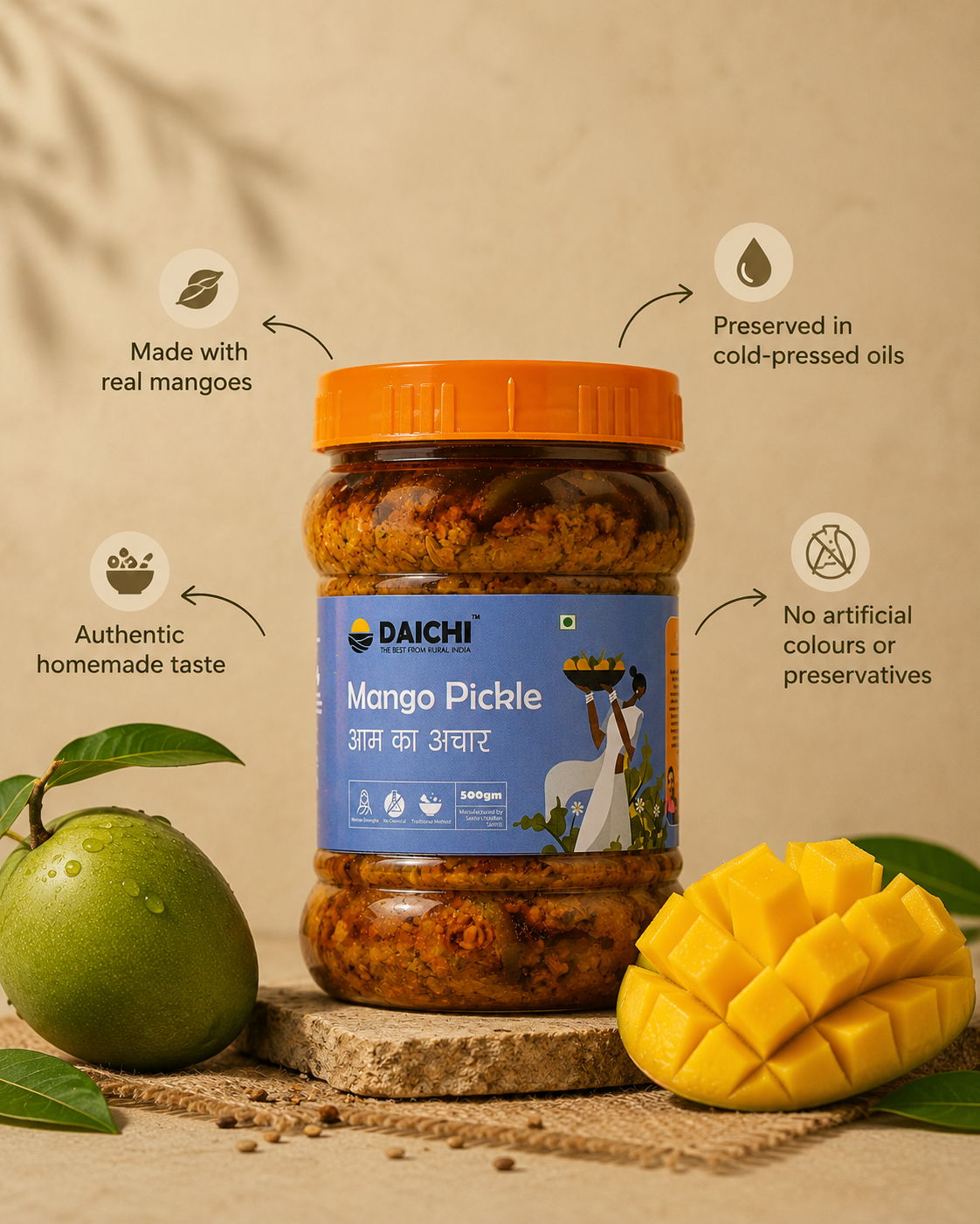 Daichi Handcrafted Mango Pickle | PVC Jars