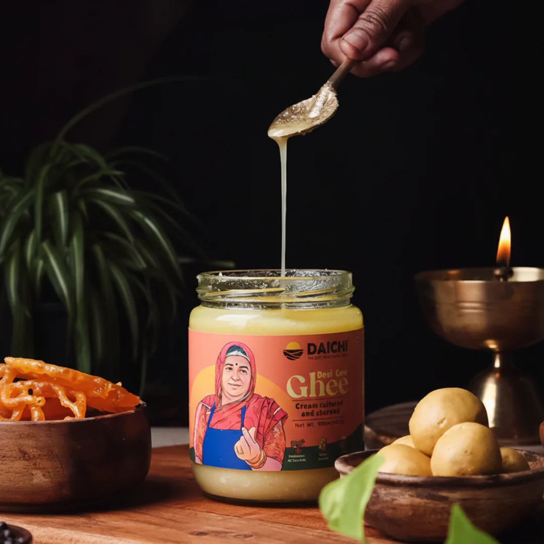 Daichi Pure A2 Desi Bilona Cow Ghee | Pure, Natural, and Healthy Cow Ghee | Handmade with Bilona Method | Daichi Ghee