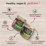Homemade Achar Combo Saver Pack | Green Chilli + Lisoda | Cured in Cold-Pressed Mustard Oil | No Preservatives (Pack of 2)