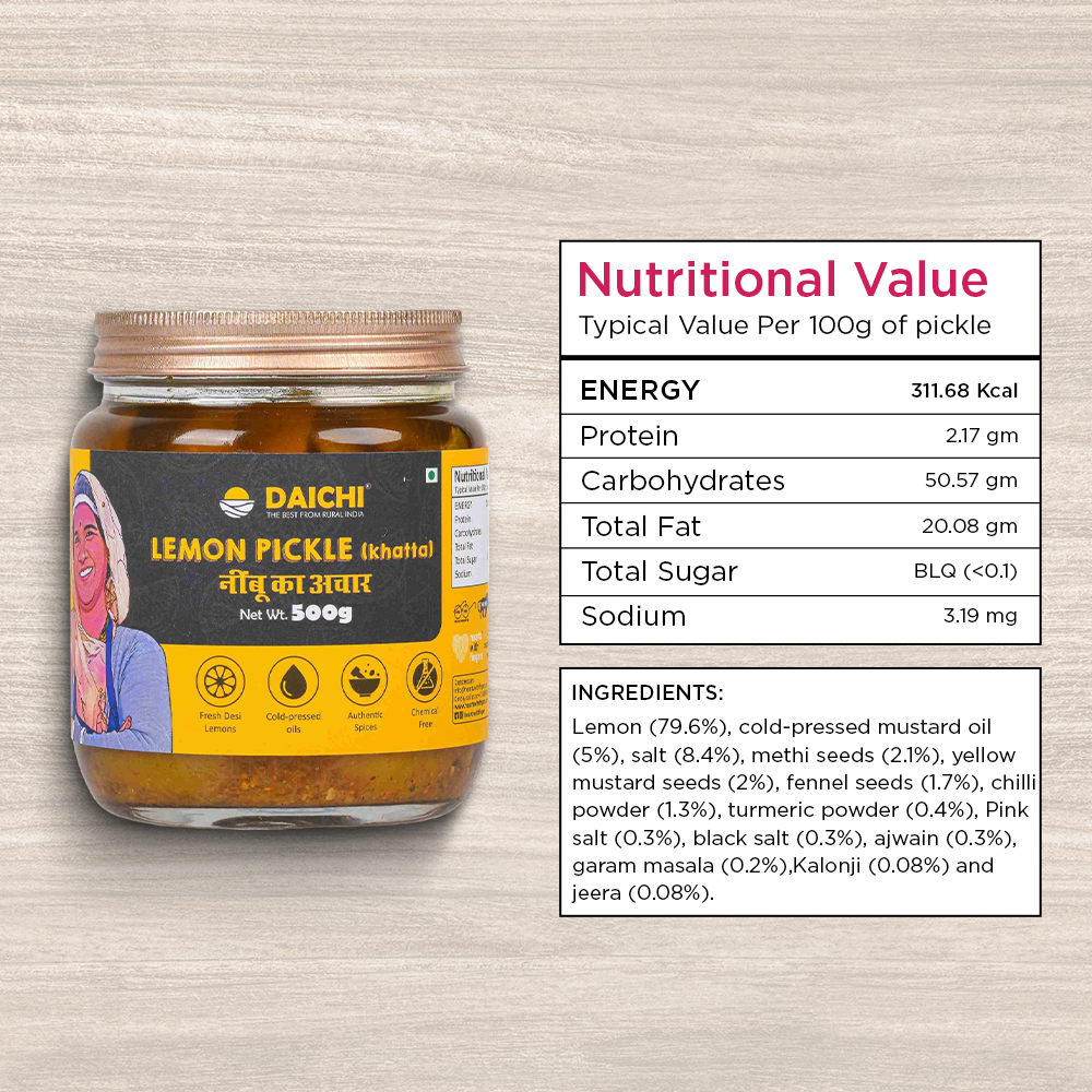 Homemade Achar Combo Saver Pack | Lemon Sweet + Lemon Khatta | Cured in Cold-Pressed Mustard Oil | No Preservatives (Pack of 2)