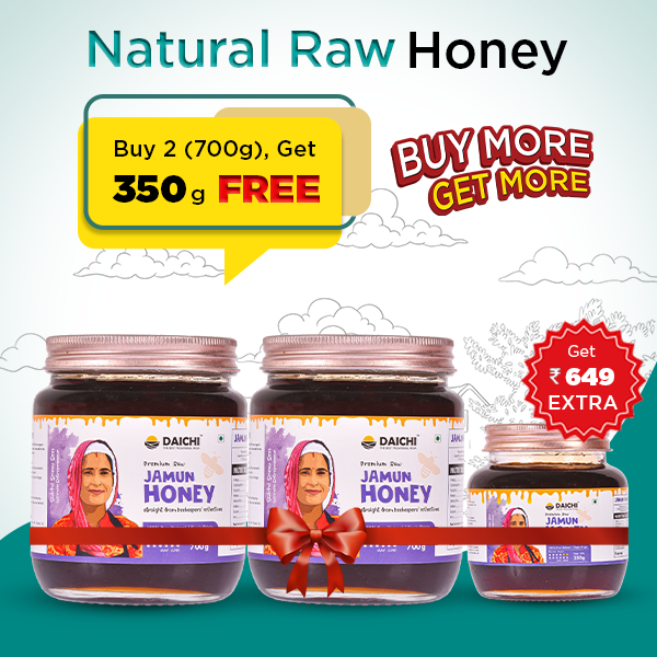 Daichi Jamun Honey | Raw, Natural, Unprocessed | No Sugar & Additives | Ethically Harvested | Buy 2 × 700g, Get 350g FREE