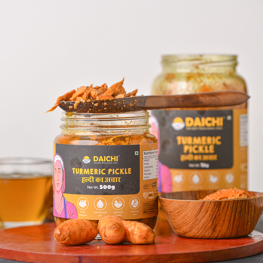 Homemade Achar Combo Saver Pack | Lemon Khatta + Turmeric | Cured in Cold-Pressed Mustard Oil | No Preservatives (Pack of 2)