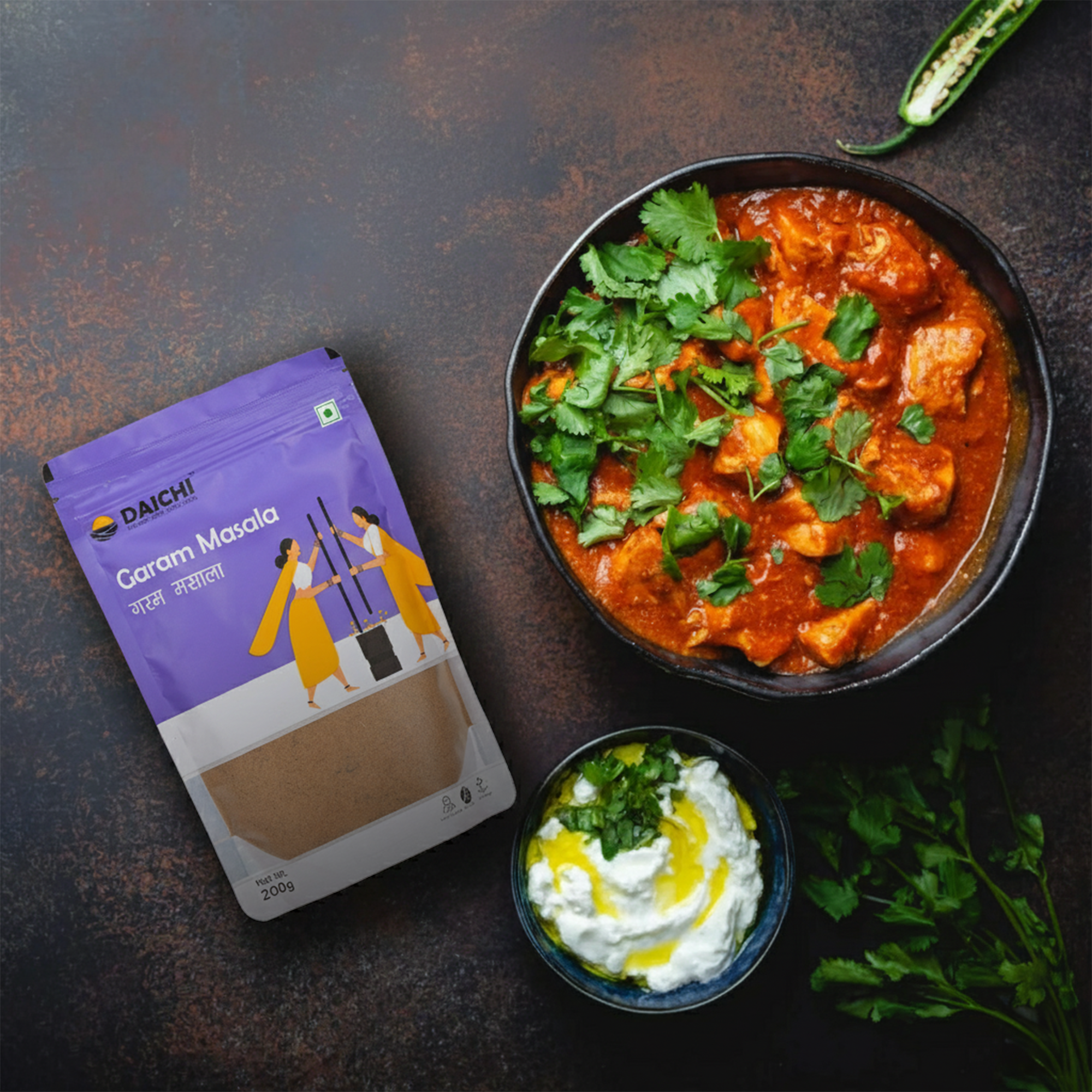 Daichi Pure Garam Masala | 100% Pure Natural Garam Masala  | Single Origin | Unadulterated | Chemical-Free | Sun-Dried | Antioxidant & Anti-Inflammatory | Handcrafted in Small Batches by Rural Women