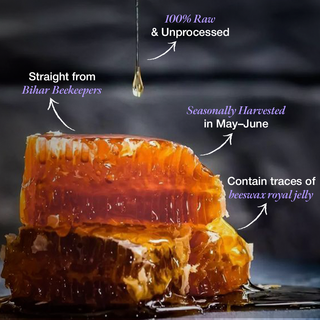 Daichi Jamun Honey -  100% Raw & Unprocessed, Straight from beekeepers, Cruelty-free, No Sugar or Additives