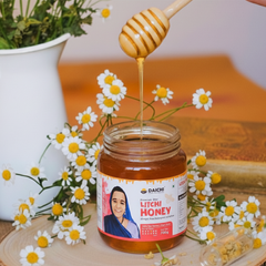 Daichi Litchi Honey -  100% Raw & Unprocessed, Straight from beekeepers, Cruelty-free, No Sugar or Additives