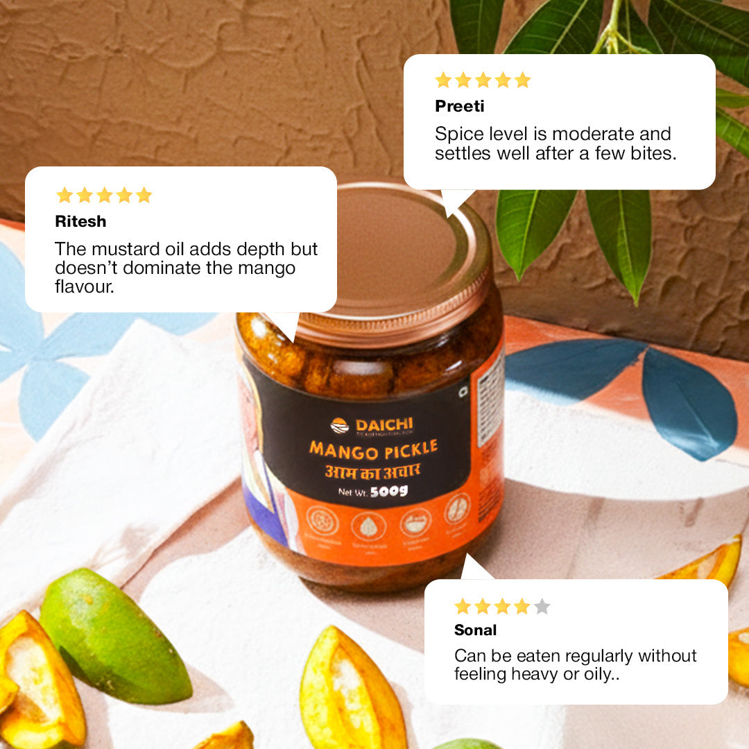 Daichi Handmade Mango Pickle | Cold-Pressed Oil & Traditional Recipe Pickle