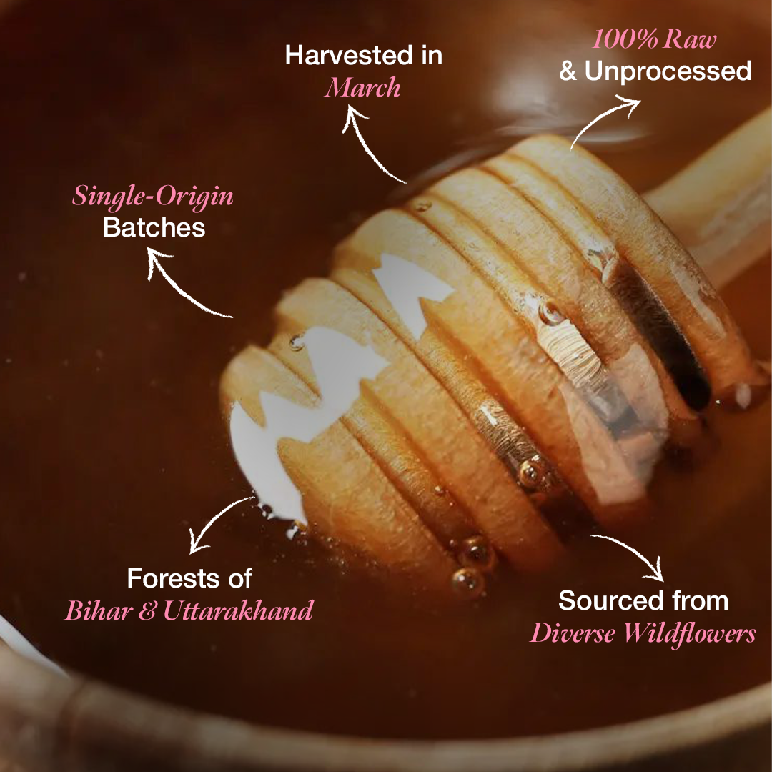 Daichi Multiflora Honey -  100% Raw & Unprocessed, Straight from beekeepers, Cruelty-free, No Sugar or Additives