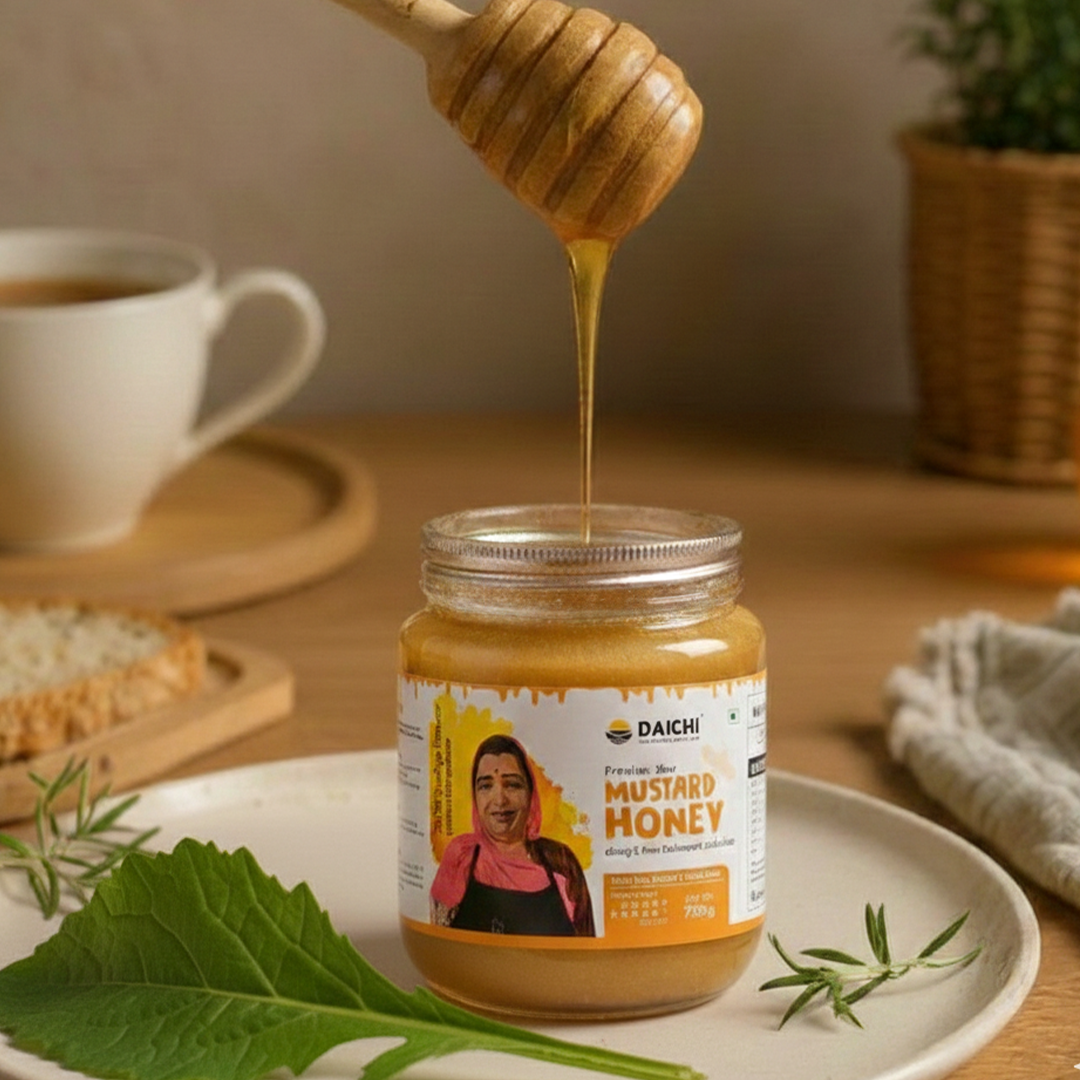 🎁 Daichi Mustard Honey -  100% Raw & Unprocessed, Straight from beekeepers, Cruelty-free, No Sugar or Additives (100% off)