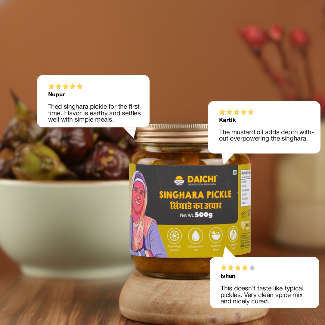 Daichi Singhara Pickle | Crafted with Love by Women Artisans | Sun Cured | Cold-Pressed Mustard Oil | In-House Spices
