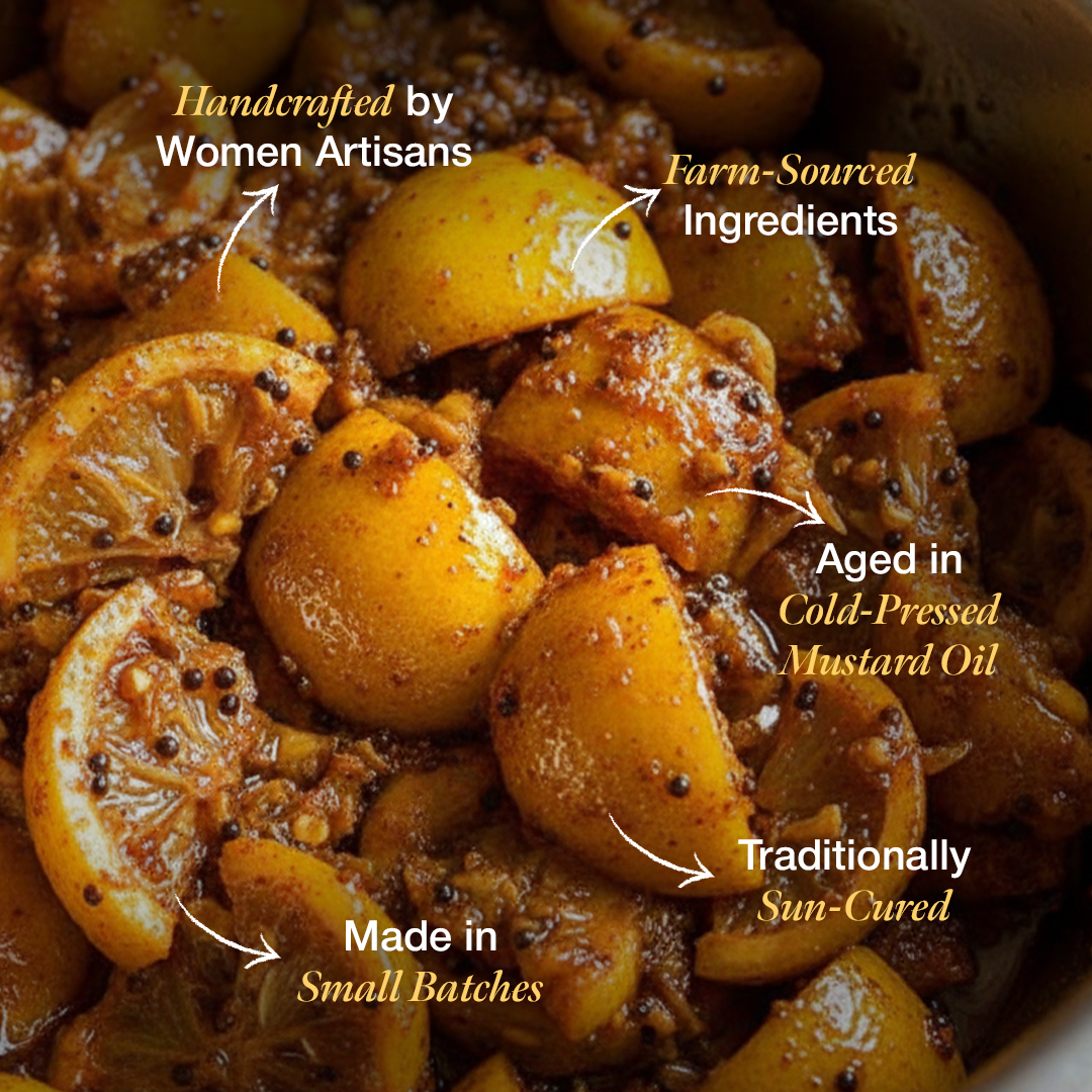 Daichi Sweet Lemon Pickle | Traditional Taste, Cold-Pressed Oil & Natural