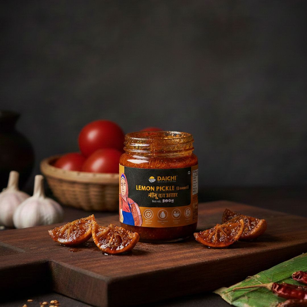Daichi Sweet Lemon Pickle | Traditional Taste, Cold-Pressed Oil & Natural