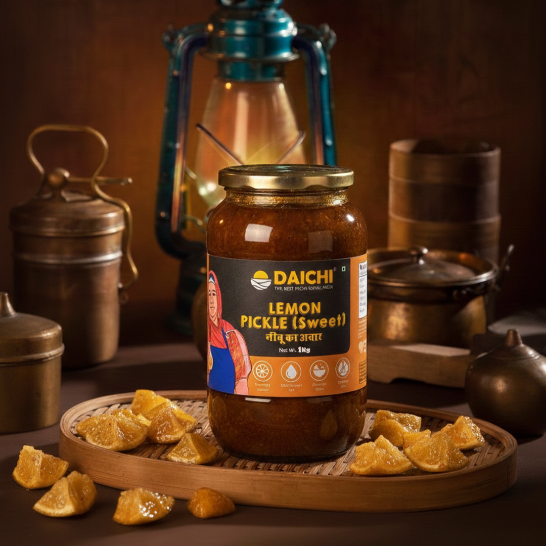 Daichi Sweet Lemon Pickle | Traditional Taste, Cold-Pressed Oil & Natural