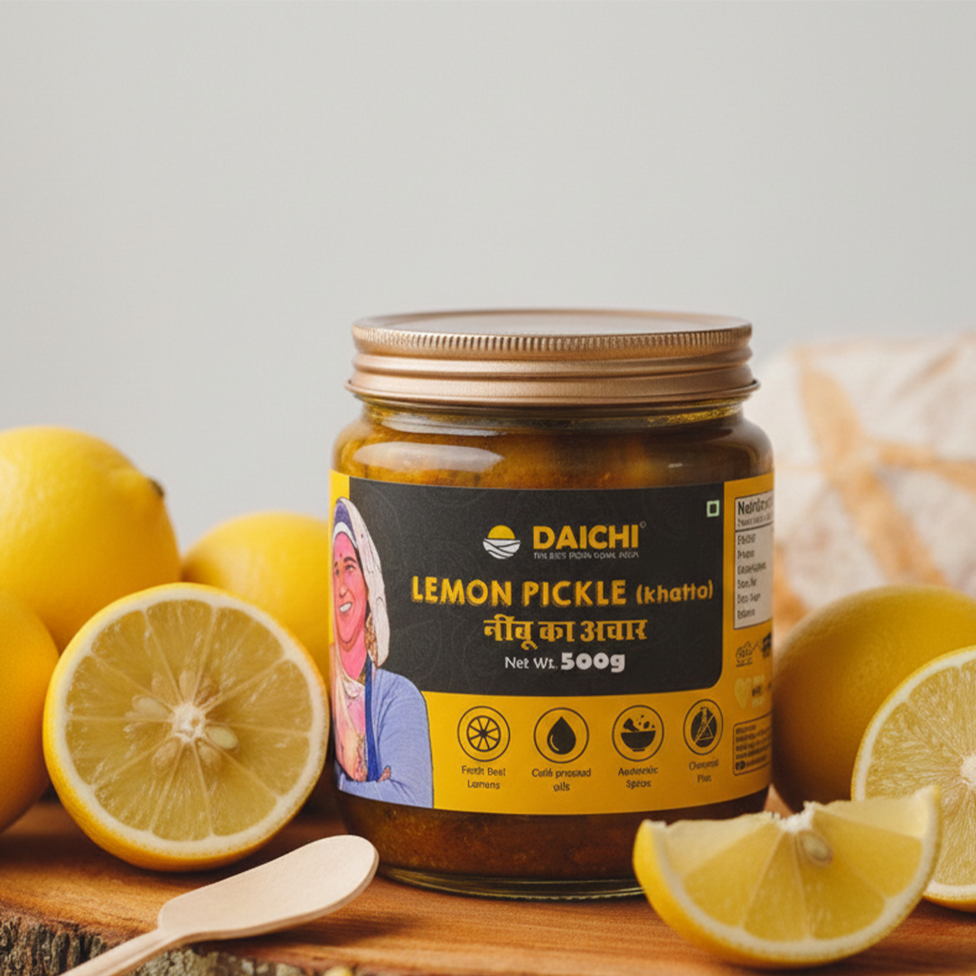 🎁 Daichi Tangy Lemon Pickle | Crafted with Love by Women Artisans | Sun-Cured, Handmade with In-House Spices (100% off)