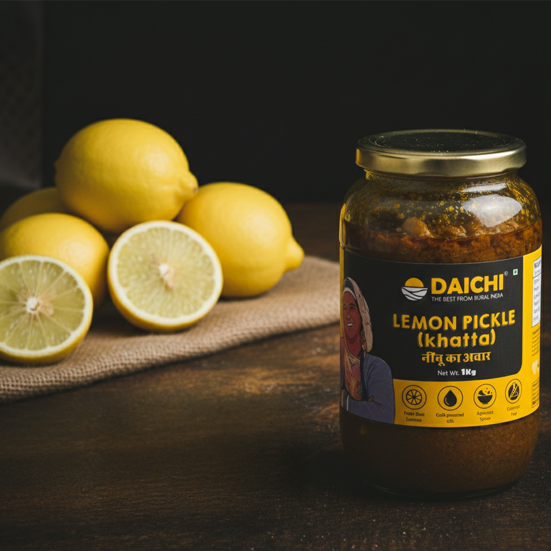 🎁 Daichi Tangy Lemon Pickle | Crafted with Love by Women Artisans | Sun-Cured, Handmade with In-House Spices (100% off)